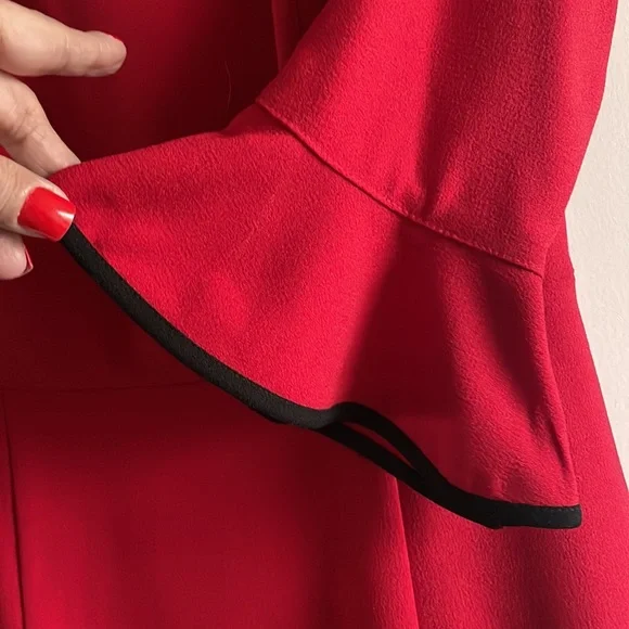 Bnwot Nanette Nanette Lepore sz4 red dress with black trim - Picture 6 of 6